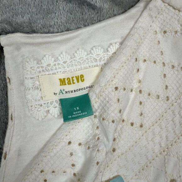 Maeve Anthropologie Rochelle Eyelet Maxi Dress Women’s 1X Boho Cottage Wedding - Picture 6 of 16